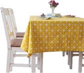 Tafelkleed - diner Kleed geel - 100 x 140 cm - Rechthoekig - Katoenen Linnen Tafelkleed - Geel