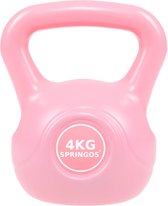Springos PVC Kettle Bell | Kettlebell | 4 kg | Roze