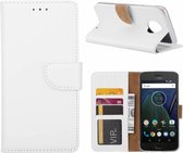 LuxeBass Hoesje geschikt voor Motorola Moto G6 Plus - Bookcase Wit - portemonnee hoesje - telefoonhoes - gsm hoes - telefoonhoesjes