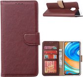 LuxeBass Hoesje geschikt voor Xiaomi Redmi Note 9 Pro / 9S - Bookcase Wijnrood - portmonnee hoesje - bookcase - boekhoesje - book case - boek hoesje