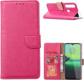 LuxeBass Hoesje geschikt voor Motorola G8 Power - Bookcase Roze - portemonnee hoesje - telefoonhoes - gsm hoes - telefoonhoesjes