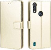LuxeBass Boekhoesje geschikt voor Motorola Moto E7i Power - Goud - telefoonhoes - gsm hoes - telefoonhoesjes