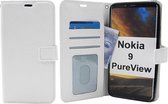 LuxeBass Boekhoesje geschikt voor Nokia 9 - Wit - telefoonhoes - gsm hoes - telefoonhoesjes