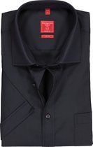Redmond regular fit overhemd - korte mouw - antraciet grijs - Strijkvriendelijk - Boordmaat: 41/42