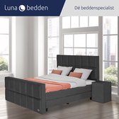 Luna Bedden - Boxspring Skye - 180x220 Compleet Antraciet 12 Vakken Bed