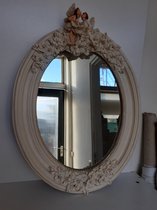 Elfen beeld GROTE en zware kwaliteit elfen spiegel met 2 elfjes bovenop van H.Originals  65x49x10 cm