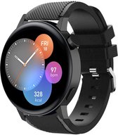 Siliconen Smartwatch bandje - Geschikt voor  Huawei Watch GT 3 42mm siliconen bandje - zwart - 42mm - Strap-it Horlogeband / Polsband / Armband