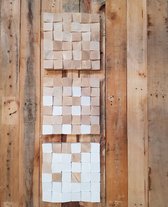 Houten wandpanelen trio "Invasive White", 3stuks 26x26cm