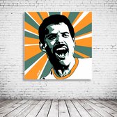 Pop Art Freddie Mercury Poster in lijst - 90 x 90 cm en 2 cm dik - Fotopapier Mat 180 gr Framed - Popart Wanddecoratie inclusief lijst