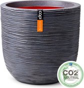 Capi Europe - Bloempot bol Rib NL - 55x53 - Donkergrijs - Opening Ø46 - Bloempot voor binnen en buiten - Levenslang garantie - Breukbestendig - 100% Recyclebaar - CO2 Neutraal geproduceerd - KDGR935