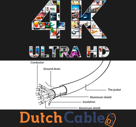 Dutch Cable HDMI 2.0  2 meter 4K - Merkloos