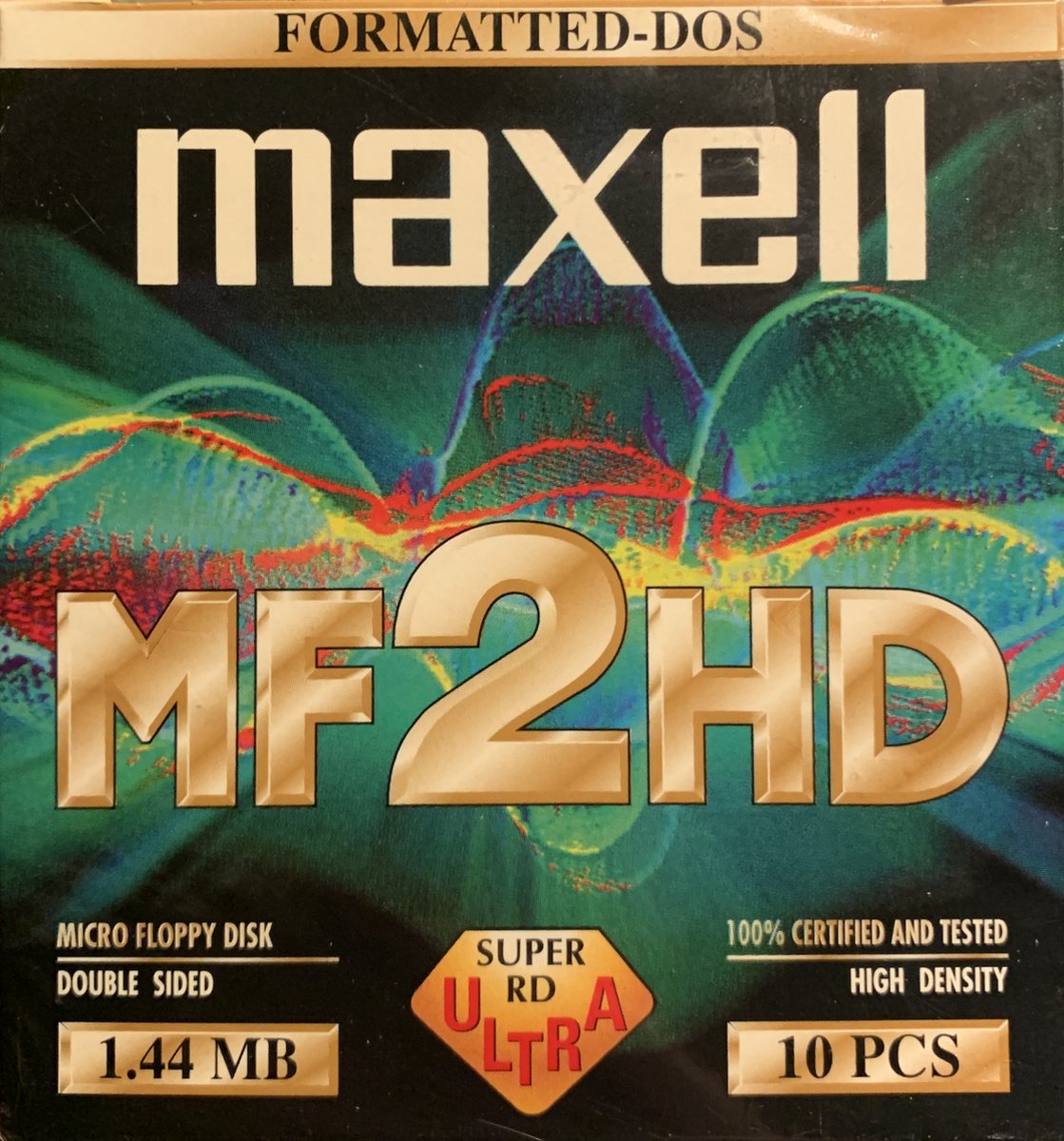 Maxell MF2HD DOS Formatted 1.44MB Floppy Diskettes 10 pack