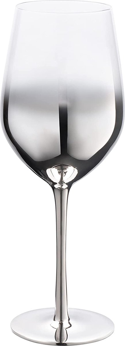 Vikko DÃ©cor Handgeblazen Wijnglas - Ombre Zilver - Set van 6