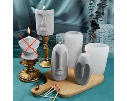 Kaarsmal Nordic - Gezicht - Set van 3 - Siliconen mal - Zelf kaarsen maken - Gips gieten - DIY kaarsen maken