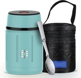 Draagbare Voedsel Thermoskan - 750ml Capaciteit - Food Jar - Thermosfles - Thermos Voor Eten - Voedselcontainer - Groen - RVS