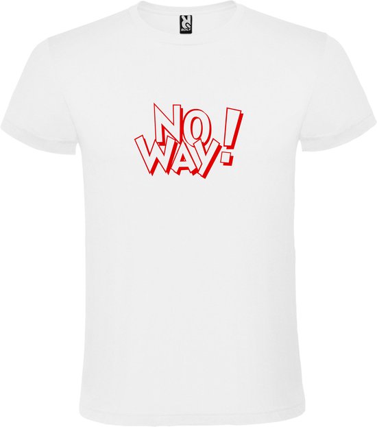 Wit t-shirt met tekst 'NO WAY' print Rood size XS