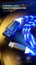 USB C - Fast Charging - LED Verlichting – Oplaadkabel - Blauw.