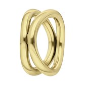 Lucardi Dames Goldplated ring Amandine - Ring - Cadeau - Moederdag - Staal - Goudkleurig