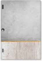 Hoesje Lenovo Tab 10 | Tab 2 A10-30 Cover Wood Beton met doorzichte zijkanten