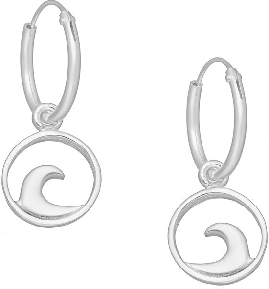 EAR IT UP - Oorbellen - Oorringen - Golf - Wave - Zee - 925 sterling zilver - 22 x 12 mm - 1 paar