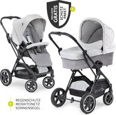 Hauck Mars Combi-Kinderwagen Set - Met regenhoes, insectennet en zonnezeil - Lunar Stone