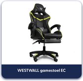 WESTWALL gamestoel EC – verstelbare bureaustoel – draaibaar - met voetsteun - zwart/geel