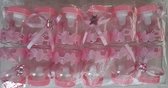 12 Roze babyflesjes - kleine geboorteflesjes meisje -  kraamcadeau