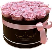 Flowerbox Longlife Rozen - Soft Pink - Groot Zwart