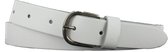 Leren Dames/Heren Riem | Glad Leer | 3cm breed | Riemmaat: 110cm (totale lengte: 125cm) | 100% echt leer | Nikkelvrije gesp | Kleur: wit