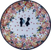 Bord - Ontbijtbord - Bunzlau - Handmade - Handgemaakt - Handpainted - Handbeschilderd - Valentijn - Valentijnsdag - Liefde - Servies - Love - Hart - Verliefd - Keramiek - Aardewerk