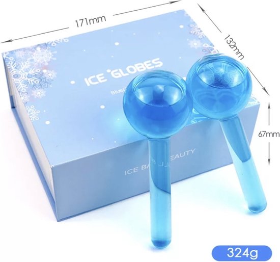 Medilon Ice Globes – Gezichtsroller – Oogroller – Jaderoller – Blauw – Gezichtsmassage – Inclusief Opbergbox