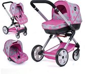 iCoo 4in1 Manhatten Poppenwandelwagen Roze/Zwart