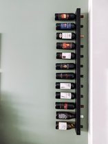 Wijnrek wandmontage | Wijnkoker | Stijlvolle moderne wijnrekken | Wijnrek voor maximaal 6-18 flessen wijn - Zwart - Metaal