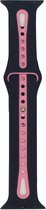 Geschikt voor Apple watch bandje duo 38mm-40mm | Zwart-zalm| Large