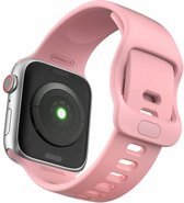 Geschikt voor Apple watch bandje silicone new design 38mm-40mm roze