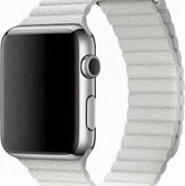 PU leather loop bandje voor de Geschikt voor Apple watch 38mm - 40mm bandje - Wit