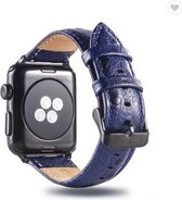 Struisvogel leren bandje voor Geschikt voor Apple Watch Blauw 42mm | 44mm