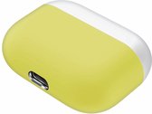 Case Cover Voor Geschikt voor Apple Airpods Pro- Siliconen design-Wit-Geel