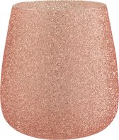 Theelichthouder | glas | roze | 20.5x20.5x (h)22.5 cm