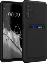 kwmobile hoesje voor Xiaomi Redmi 9T - Telefoonhoesje met pasjeshouder - Smartphone hoesje in mat zwart