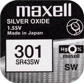 MAXELL - 301 / SR43SW - Pile Knoopcel en oxyde d'argent - Pile pour montre - 2 (deux) pièces