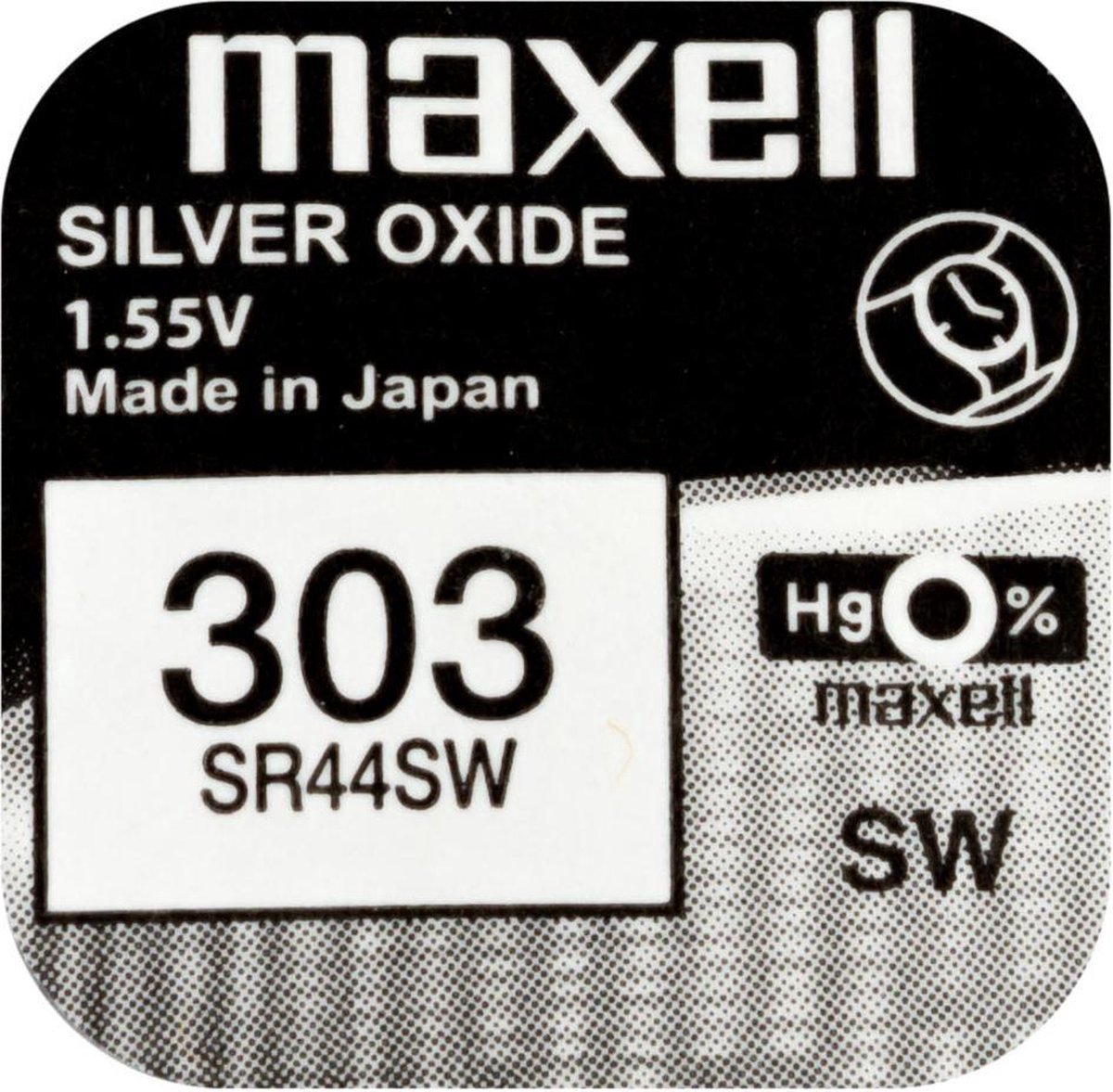MAXELL 303 - SR44SW - Zilveroxide Knoopcel - horlogebatterij - 2 (twee) stuks
