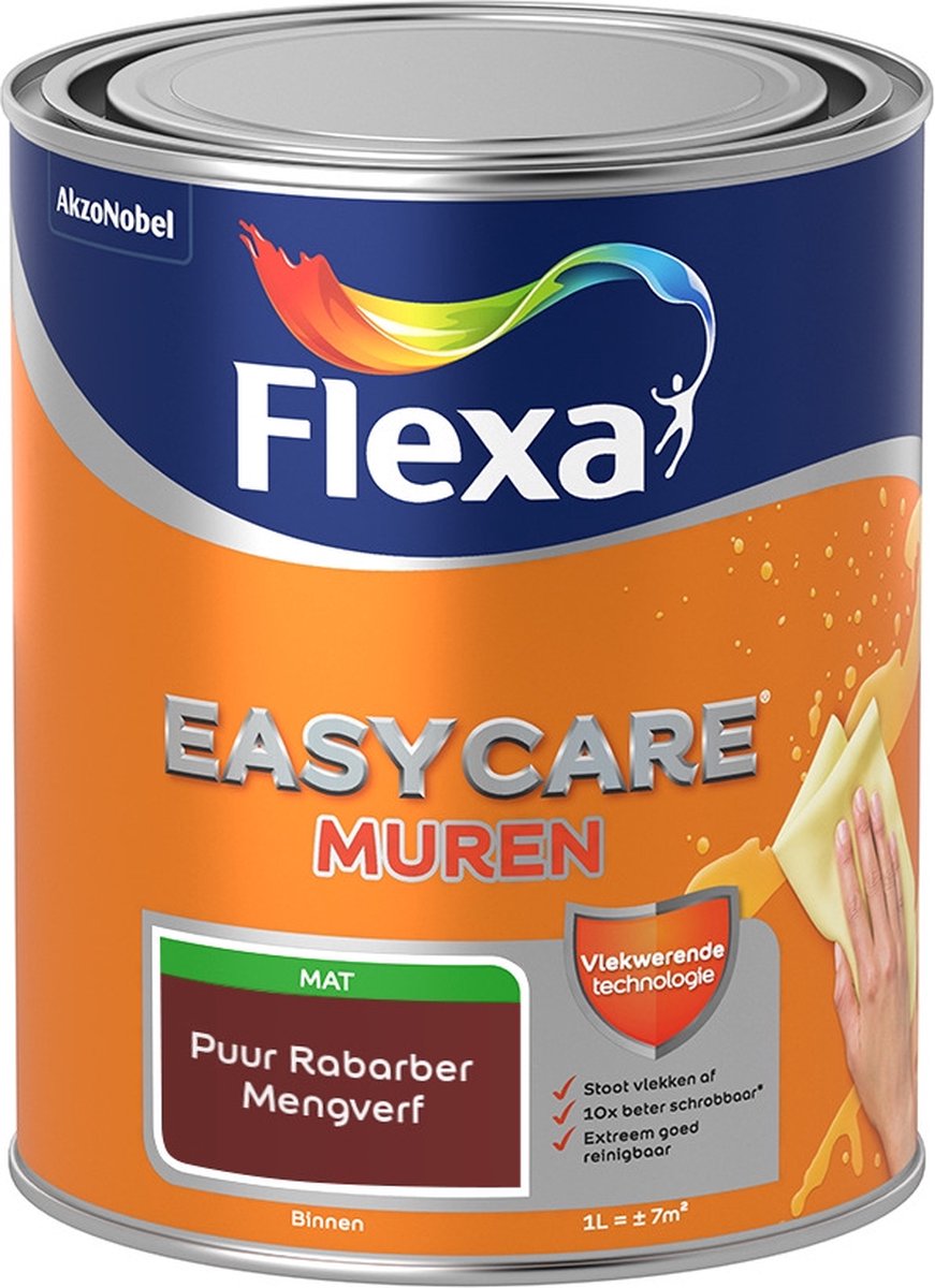 Flexa Easycare Muurverf - Mat - Mengkleur - Puur Rabarber - 1 liter