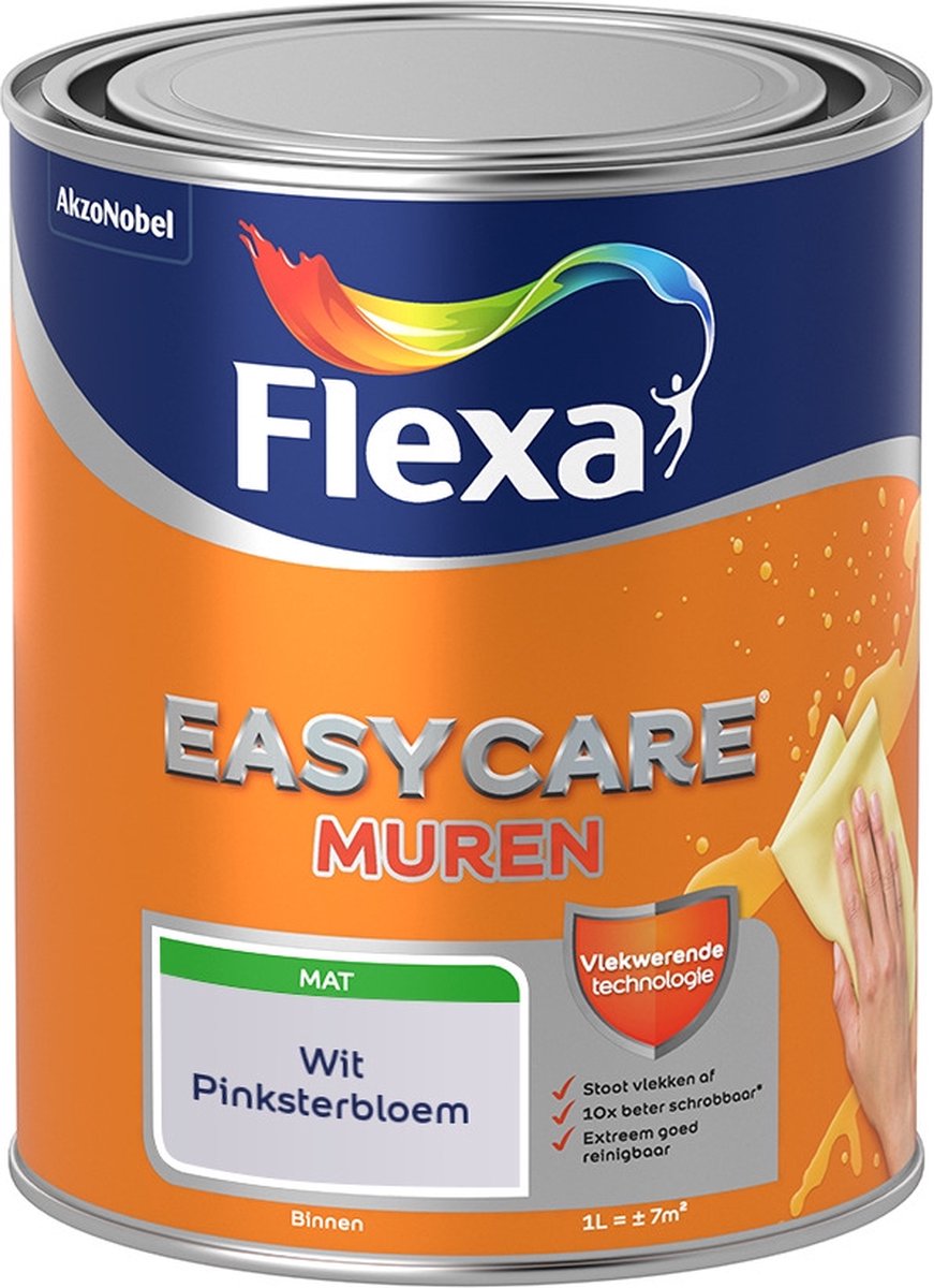 Flexa Easycare Muurverf - Mat - Mengkleur - Wit Pinksterbloem - 1 liter