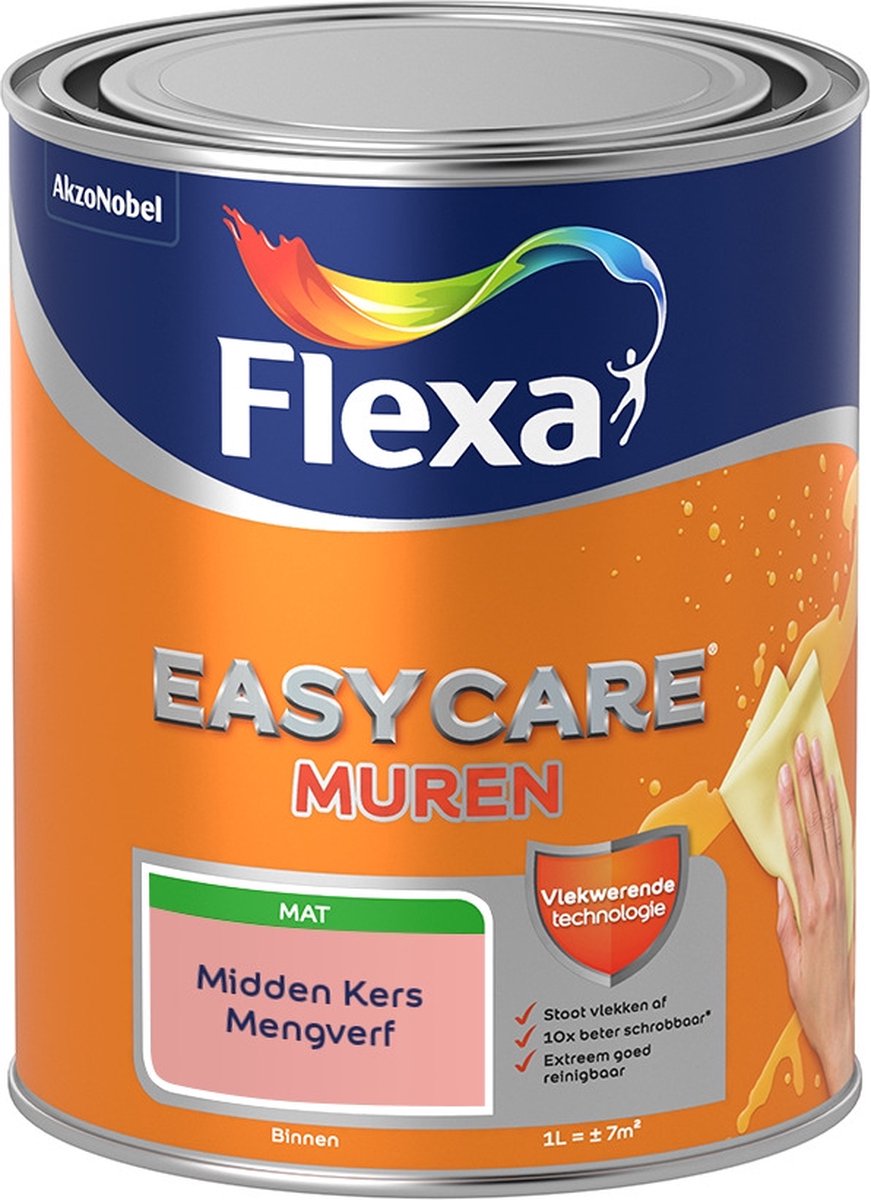 Flexa Easycare Muurverf - Mat - Mengkleur - Midden Kers - 1 liter