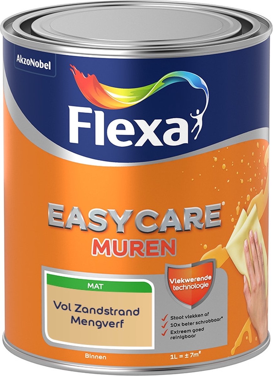Flexa Easycare Muurverf - Mat - Mengkleur - Vol Zandstrand - 1 liter