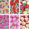 Watermeloen, Fruitmix, Roze Aardbei, Cake en Appel - 60 stuks - Multi colour