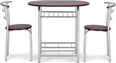 MEUBELEXPRES 3-delige eettafelset met tafel en 2 stoelen 80 x 53 x 74 CM