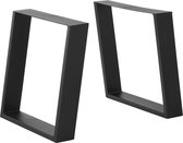 Tafelpoot - Meubelpoot - Set van 2 stuks - Schuin - Staal - Mat zwart - Afmeting (LxBxH) 40 x 8 x 43 cm