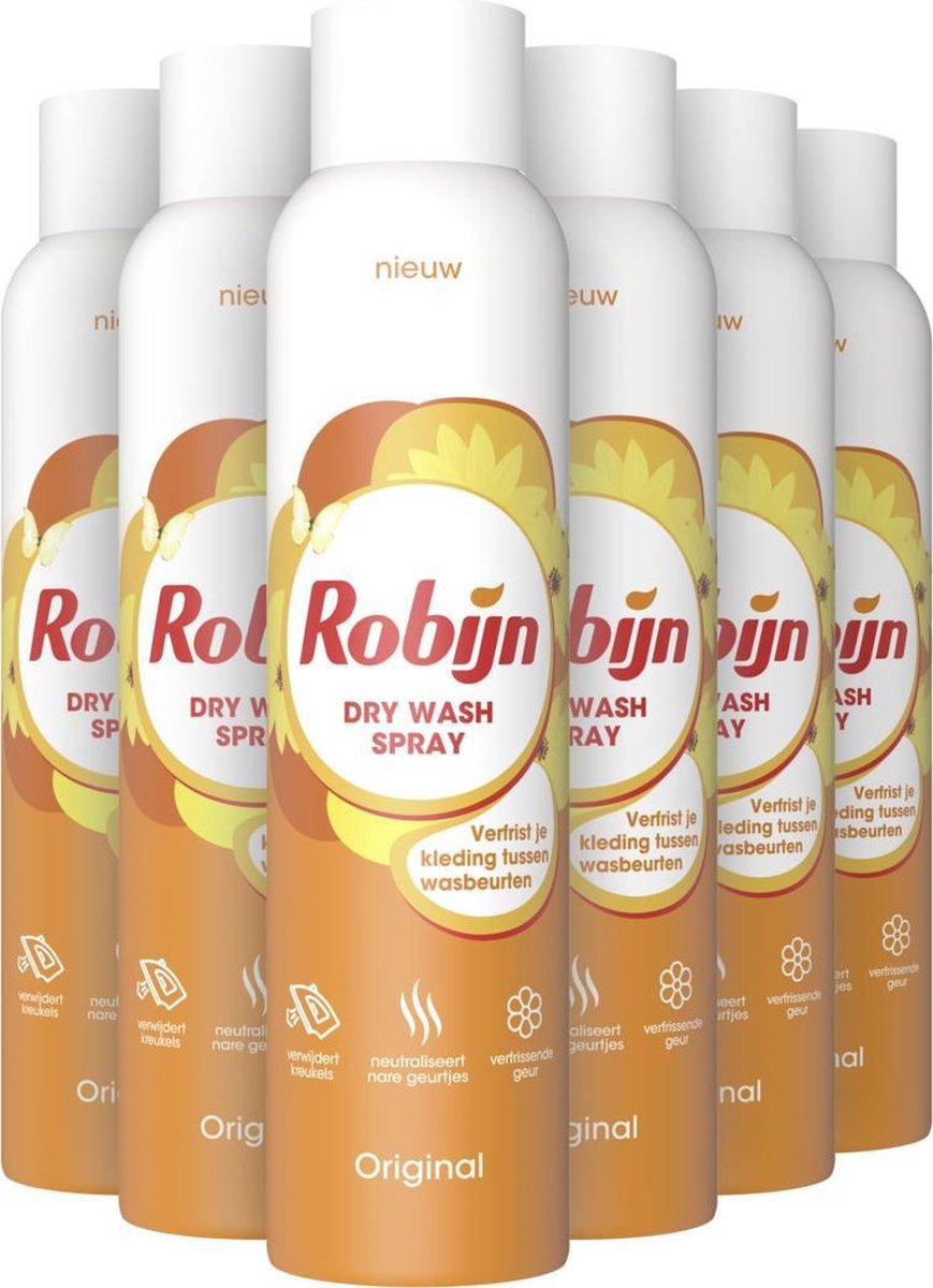 Robijn Dry Wash Spray 6 x 50 ml travel size voordeelpakket
